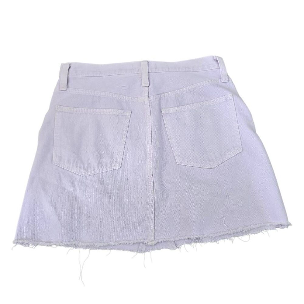 Madewell Garment Dyed Denim A-Line Skirt Women's Size 28‎ Lilac Purple Raw Hem - Picture 7 of 8